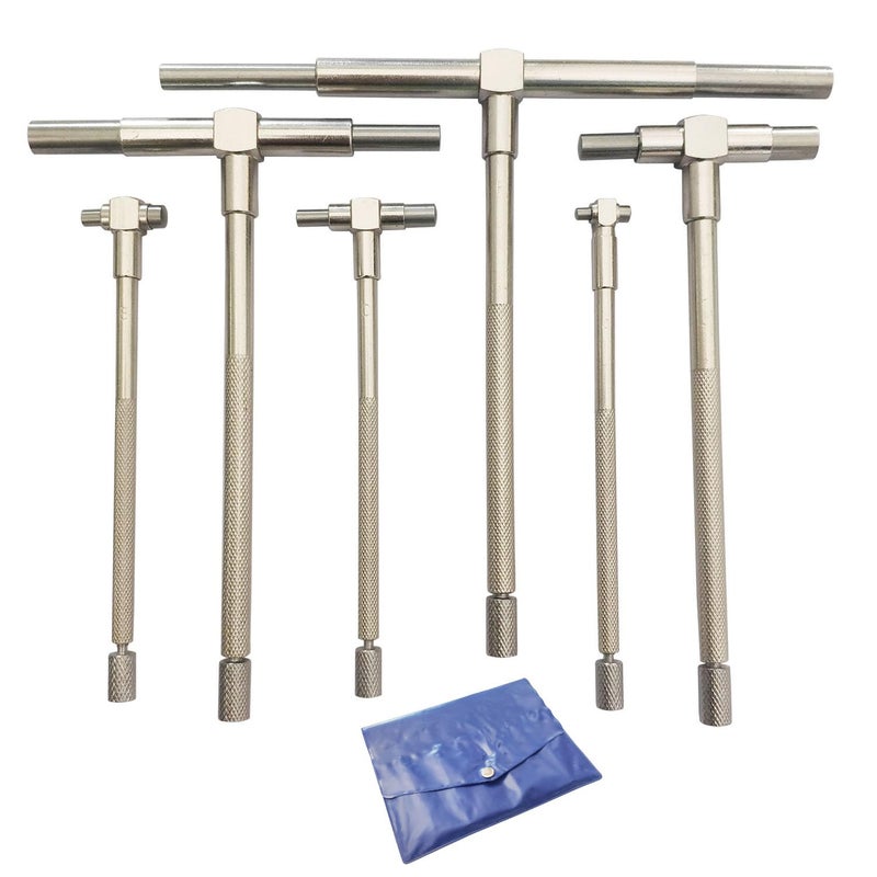 JENSWILL Hole Gauge Set 6 Pcs Telescoping Gage Set, 5/16" - 6" Range, T-Bore Hole Gauges w/Pouch, High Precision Telescopic Bore Gauge T-Gage Set (5/16" to 6") - Image 1